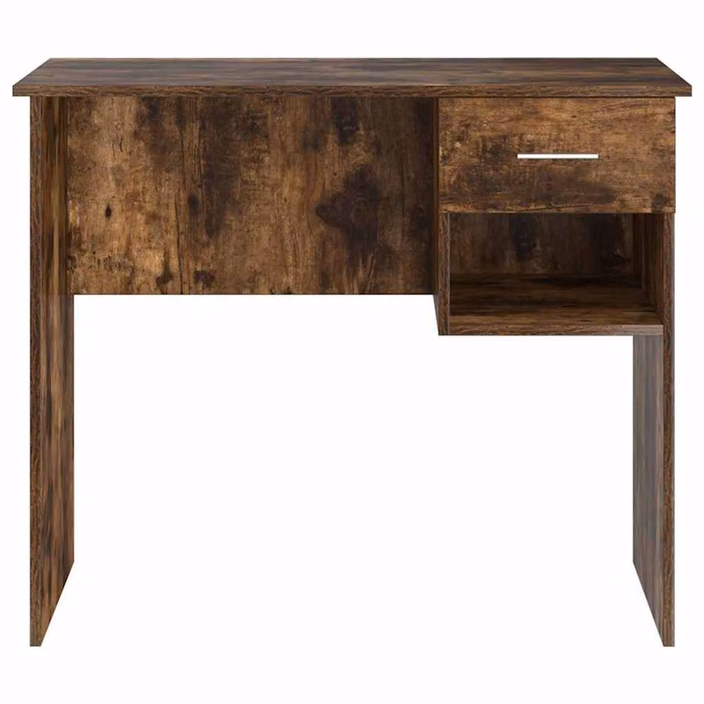 Berkfield Home Modern Writing Desk with Storage in Smoked Oak, W/D/H: 90 x 49.5 x 75 cm – 4