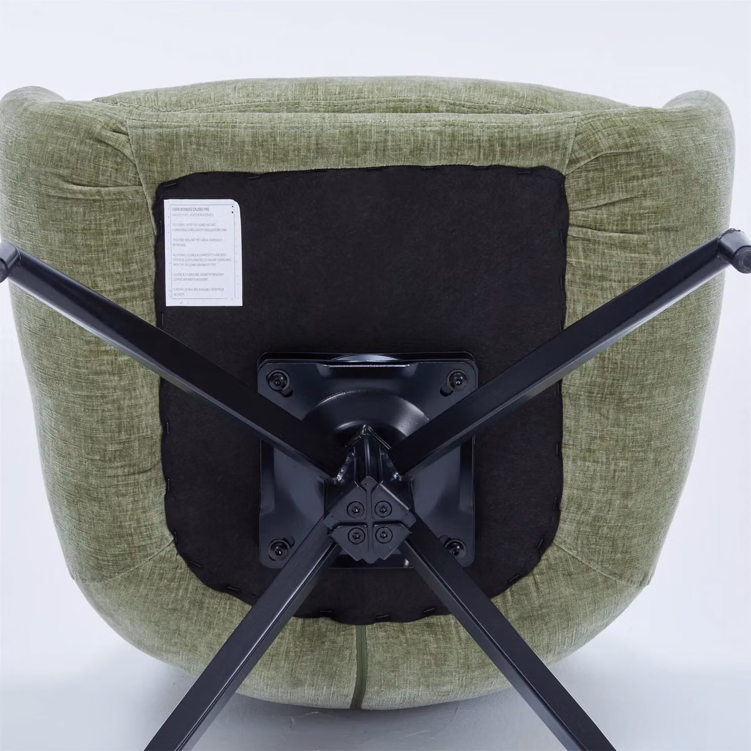 FURNITURE ONE Set of 2 Padded Green Fabric Dining and Task Chairs with Metal Frame – 5