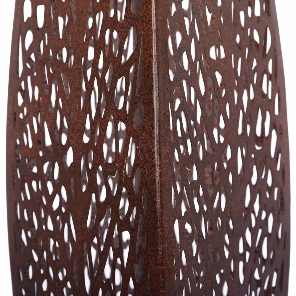 Libra Interiors Rustica Leaf Abstract Outdoor Sculpture in Bronze Metal, Brown – 3