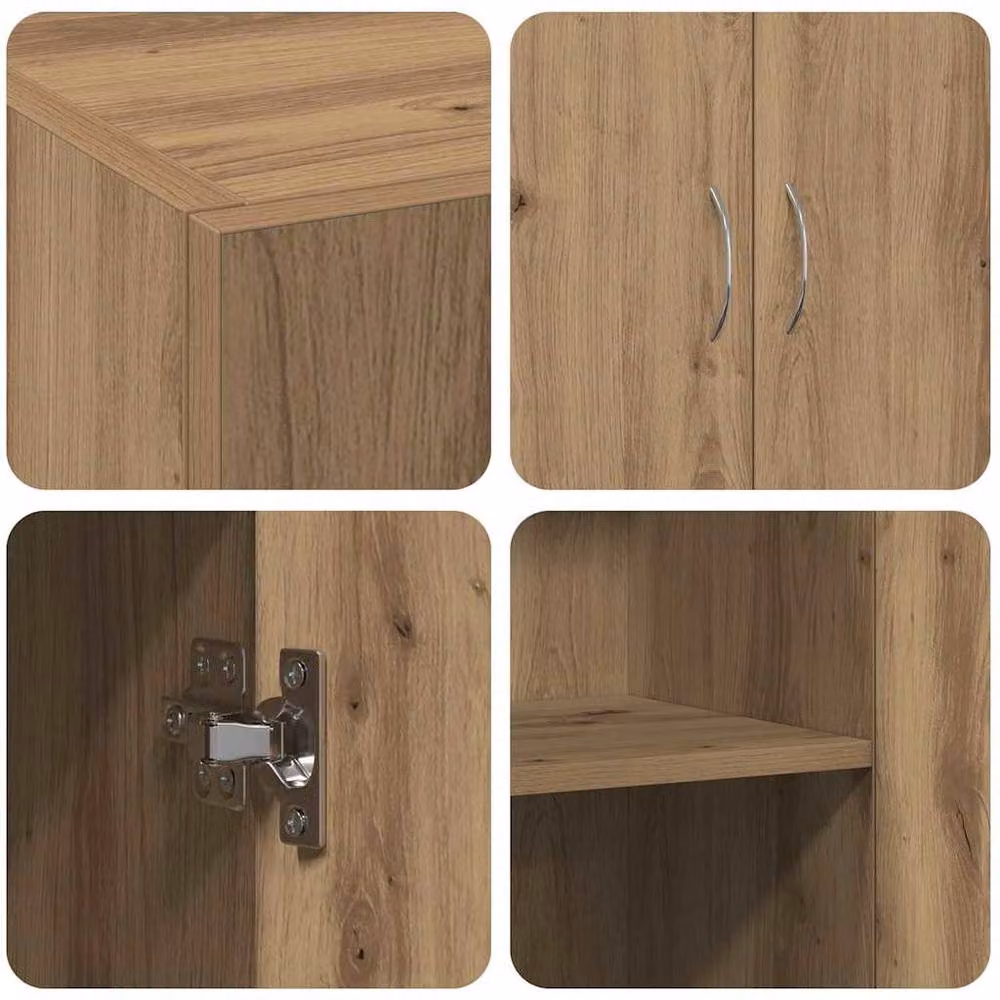 Berkfield Home Office Cabinet in Artisan Oak Brown, W/D/H: 60 x 32 x 77.5 cm – 4