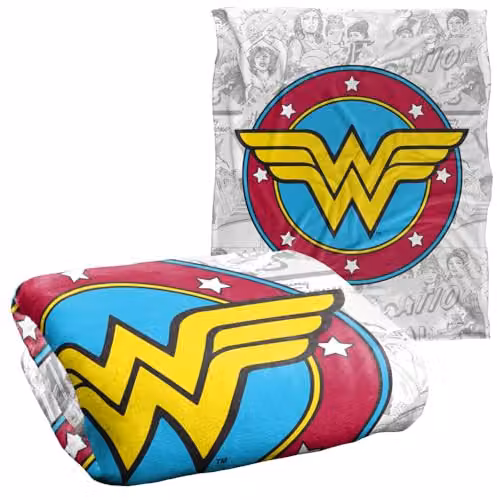 DC Comics Wonder Woman Super Soft Fleece Throw Blanket, White, W/D/H: 152 x 127 cm – 2