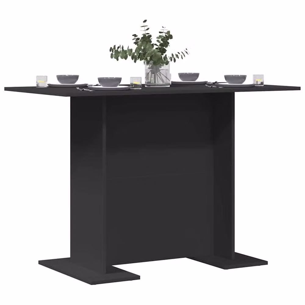 Berkfield Home Modern Rectangular Wood Dining Table in Black, W/D/H: 100 x 70 x 75 cm – 3