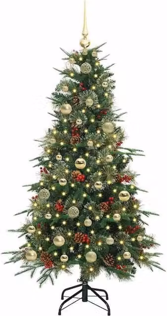 Berkfield Home Elegant Green Artificial Hinged Christmas Tree, Height: 150 cm – 1