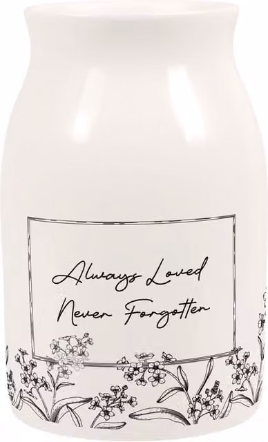 Purely Home Forget-Me-Not Bereavement Small Porcelain Vase in Black and White