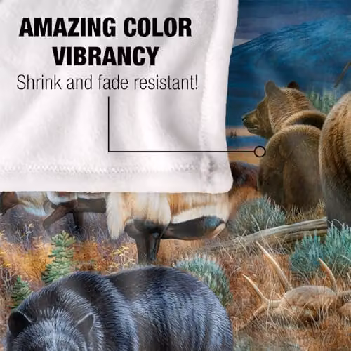 JQ Licensing Big Game Hunting Silky Touch Super Soft Fleece Throw Blanket, White, W/D/H: 152 x 127 cm – 2
