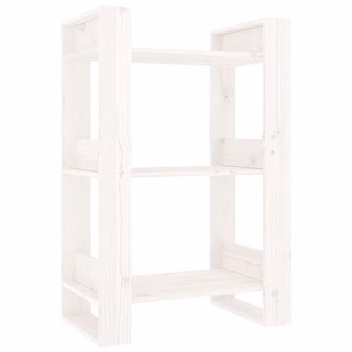 vidaXL White Solid Wood Pine Book Cabinet and Room Divider W/D/H: 60 x 35 x 91 cm – 1