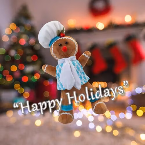 VFM e-Store Christmas Standing Gingerbread Boy Decoration, Blue and Multicolour, H 43 cm x W 23 cm x D 23 cm – 3