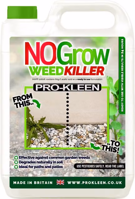 ProKleen NO Grow Double Strength Glyphosate Free Weed and Moss Killer Spray, 500 ml – 1