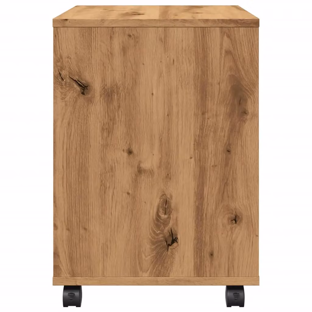 Berkfield Home Artisan Oak Rolling Cabinet in Brown, W/D/H: 45 x 38 x 54 cm – 3