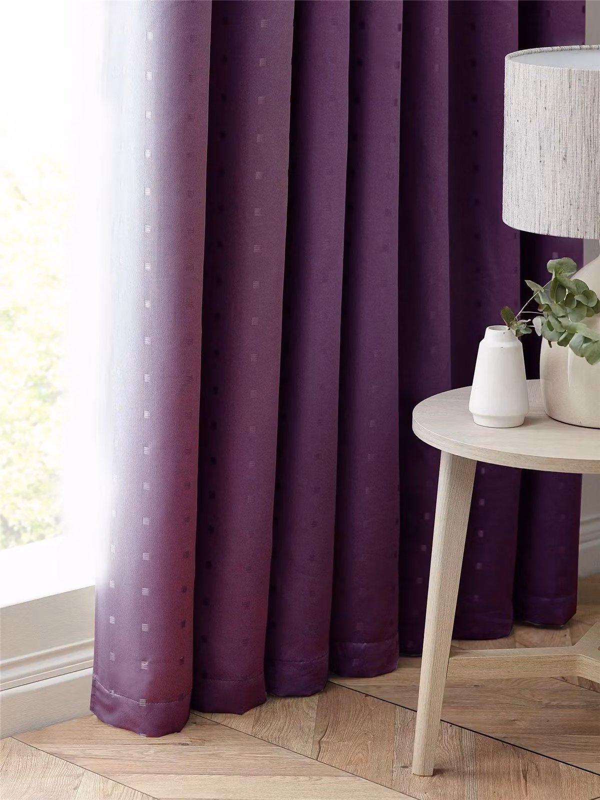 Livinluxury Purple Opaque Pencil Pleat Curtains, W: 229 cm, H: 274 cm – 4