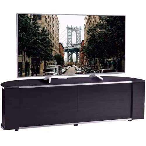 MDA Designs Sirius 1600 Gloss Black Cabinet with Black Trims for TVs up to 70 Inch, W: 160 cm, D: 48 cm, H: 45 cm