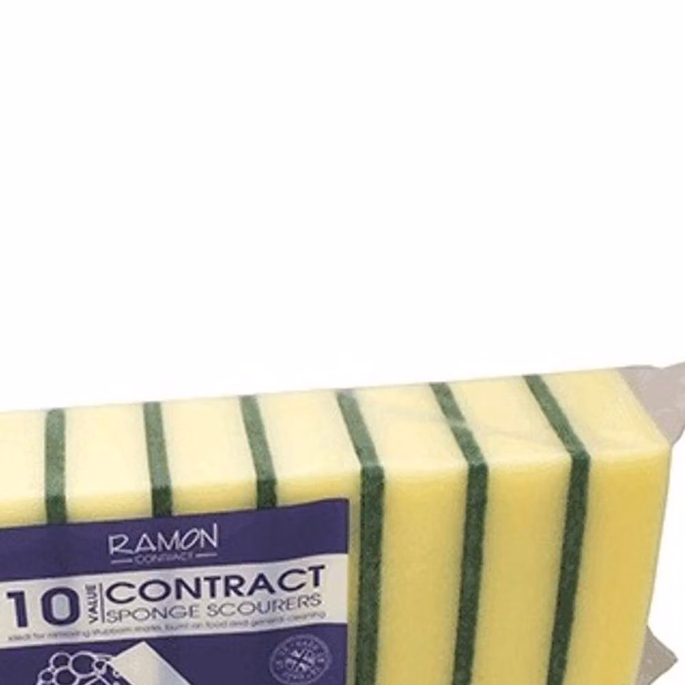 Ramon Contract Sponge Scourers, Pack of 10, Bright Yellow – 2