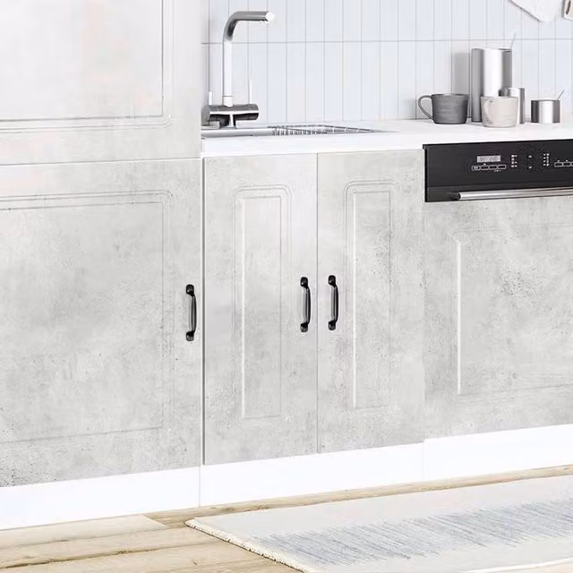 Berkfield Home Kalmar Sink Base Cabinet, Concrete Grey, W: 60 cm, D: 46 cm, H: 81.5 cm