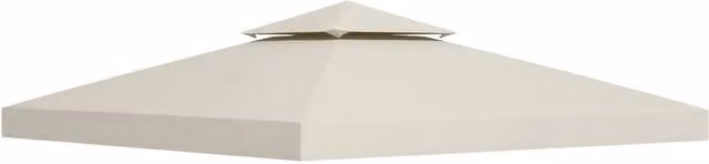 FLAVORA Replacement Gazebo Canopy Roof Cover in Beige and White Polyester, 0.6m2 – 1