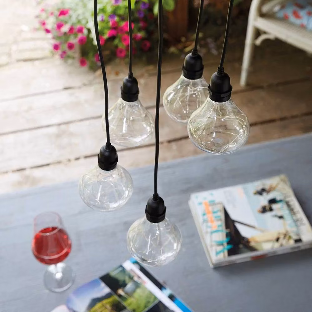 FLAVORA Bubbles 5 Drop Pendant Light, Black, Battery Powered – 4