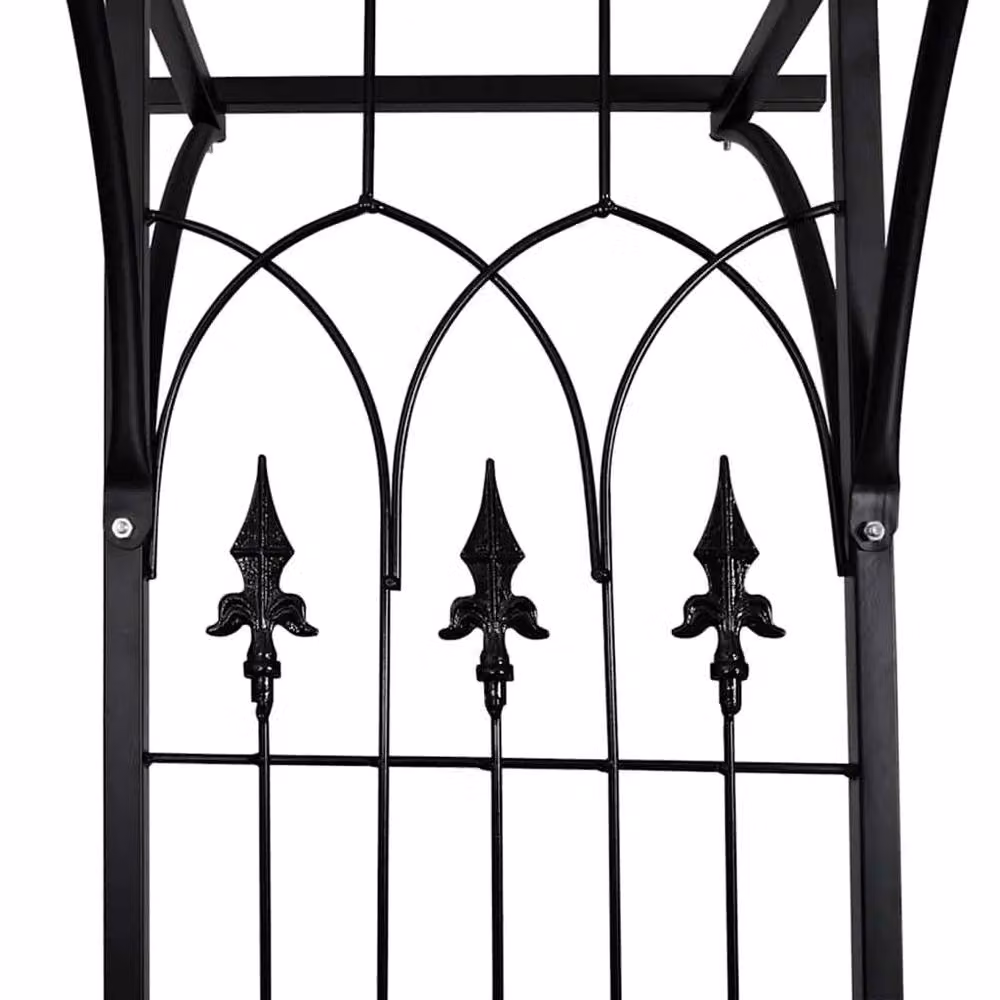 Berkfield Home Metal Garden Arch in Black, W/D/H: 200 x 52 x 204 cm – 3