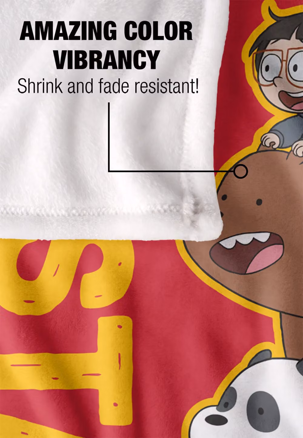 Cartoon Network We Bare Bears Stack Goals Silky Touch Super Soft White Throw Blanket W: 152 cm, D: 127 cm – 4