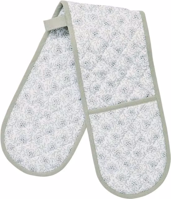 Murmur Cotton Double Oven Glove with Hanging Loop, Green