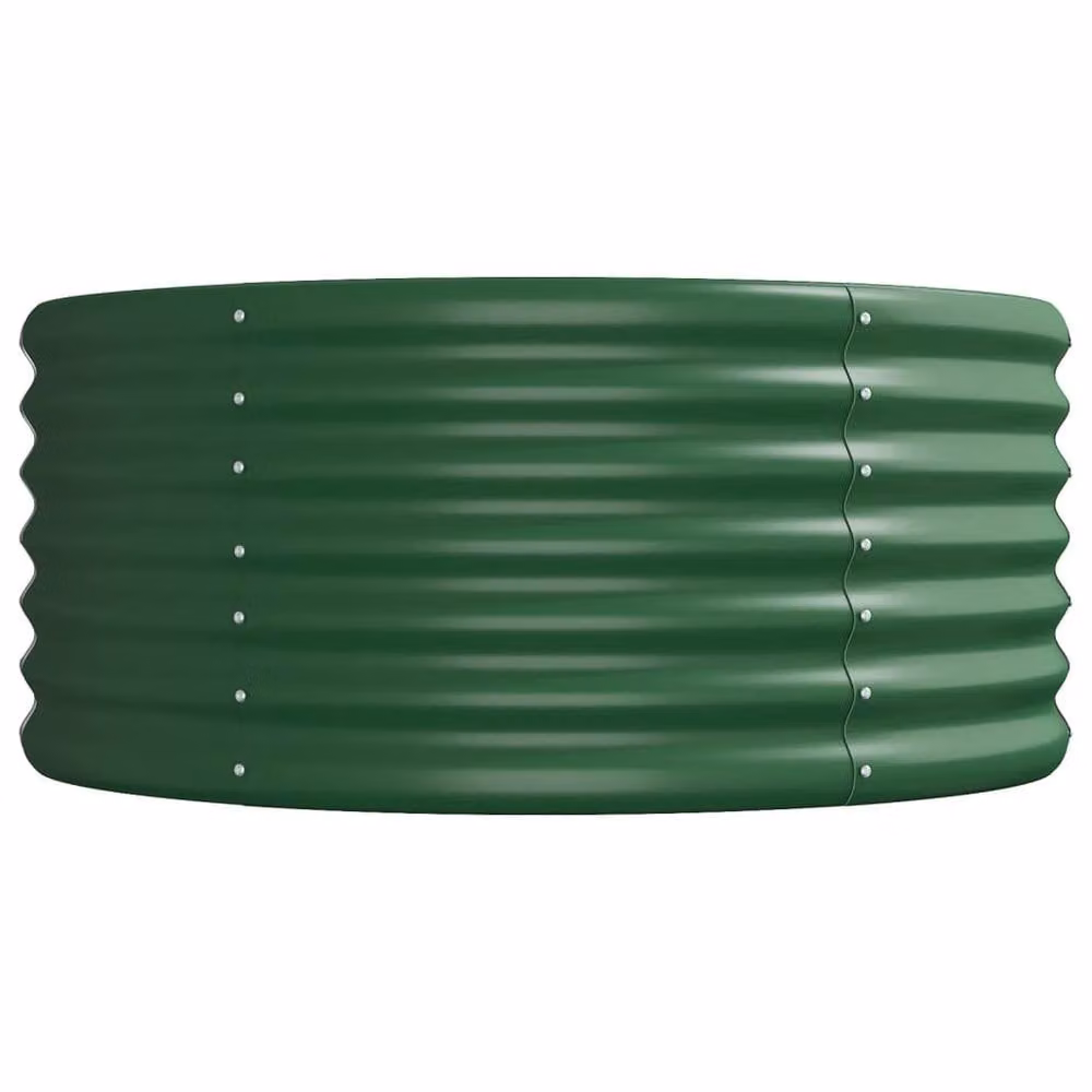 Berkfield Home Green Powder-coated Steel Raised Bed W: 512 cm, D: 80 cm, H: 36 cm – 4