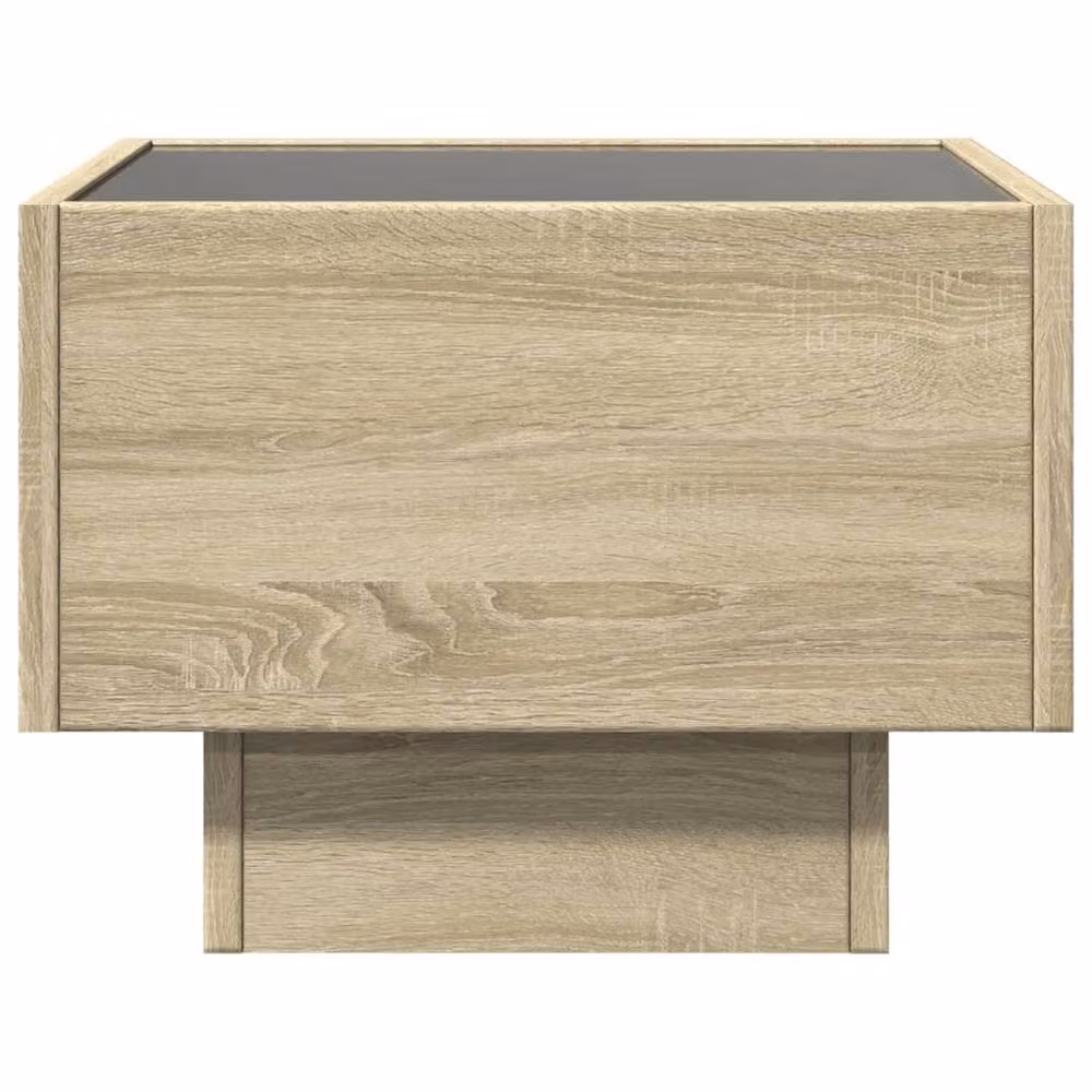 Berkfield Home LED Side Table in Sonoma Oak Brown, W/D/H: 40 x 40 x 30 cm – 3