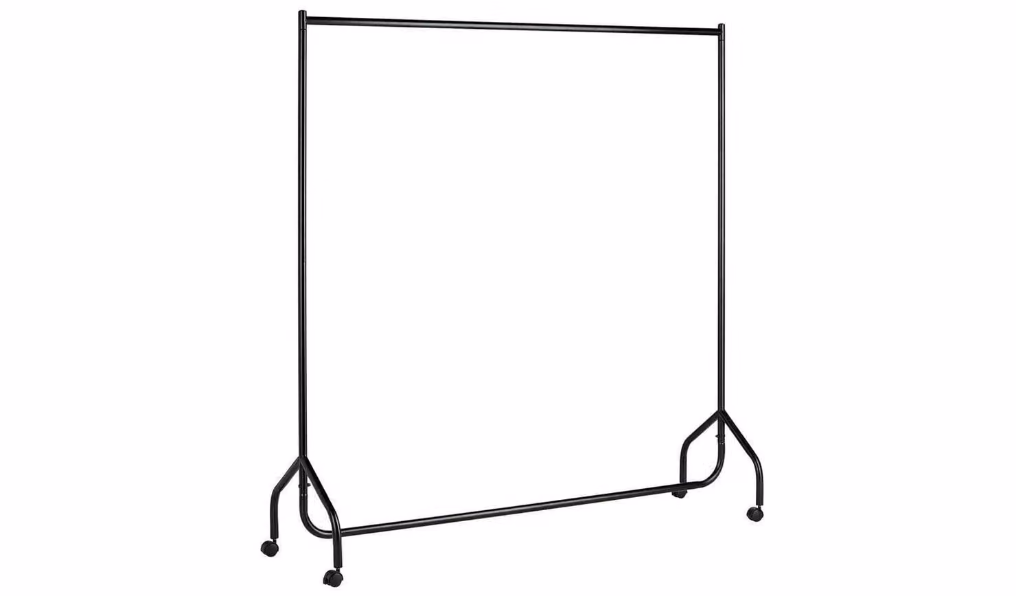 Cheap Furniture Warehouse Heavy Duty Single Clothes Rail in Matt Black