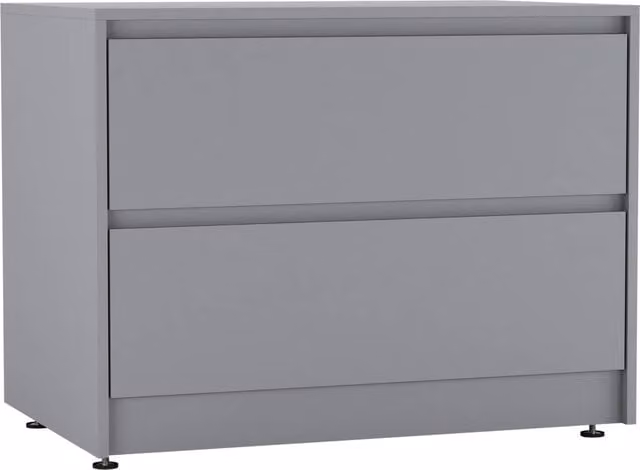 URBNLIVING Modern 2 Drawer Chest of Drawers in Grey