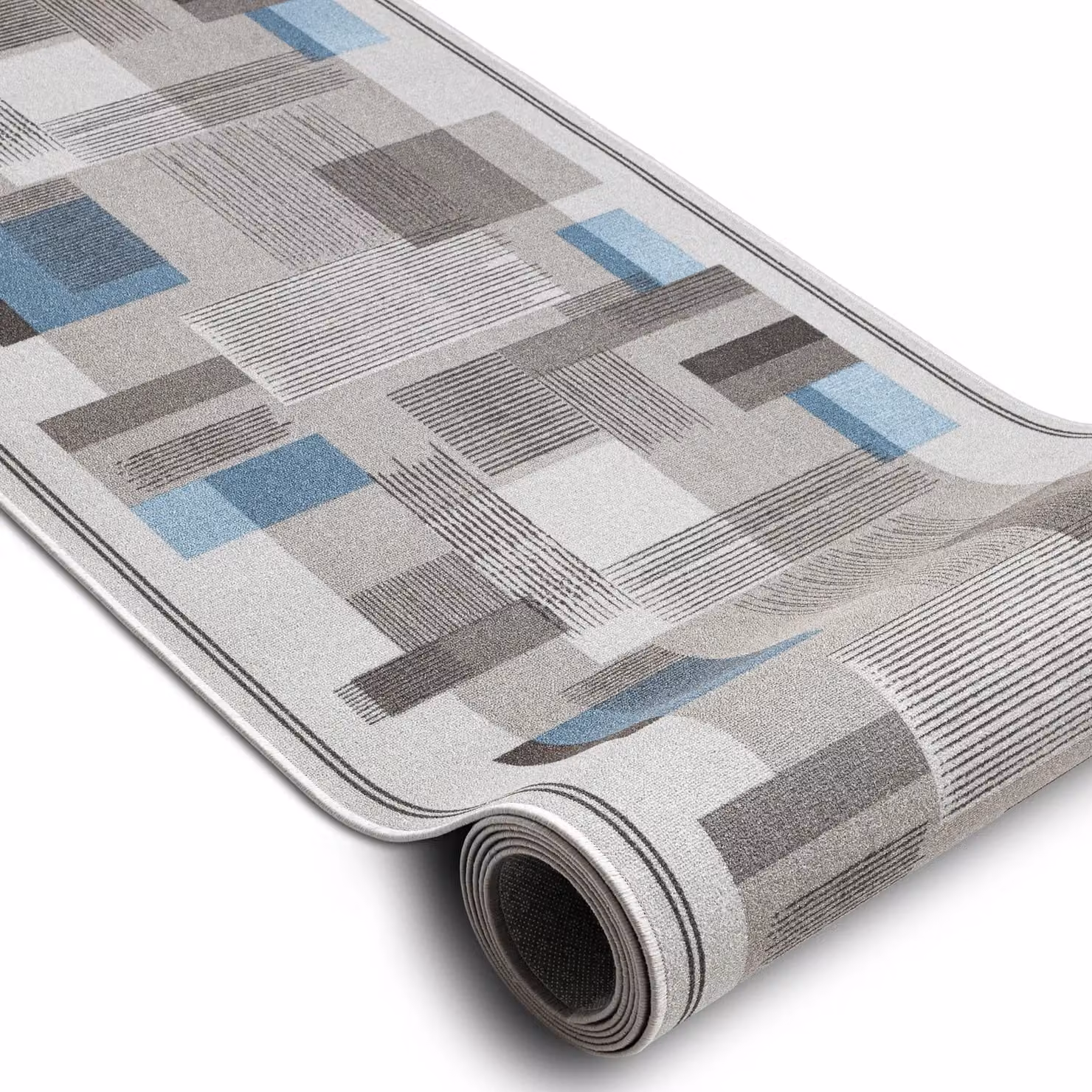 RugsX Listra Anti-Slip Striped Runner in Grey, W: 67 cm, L: 360 cm – 2