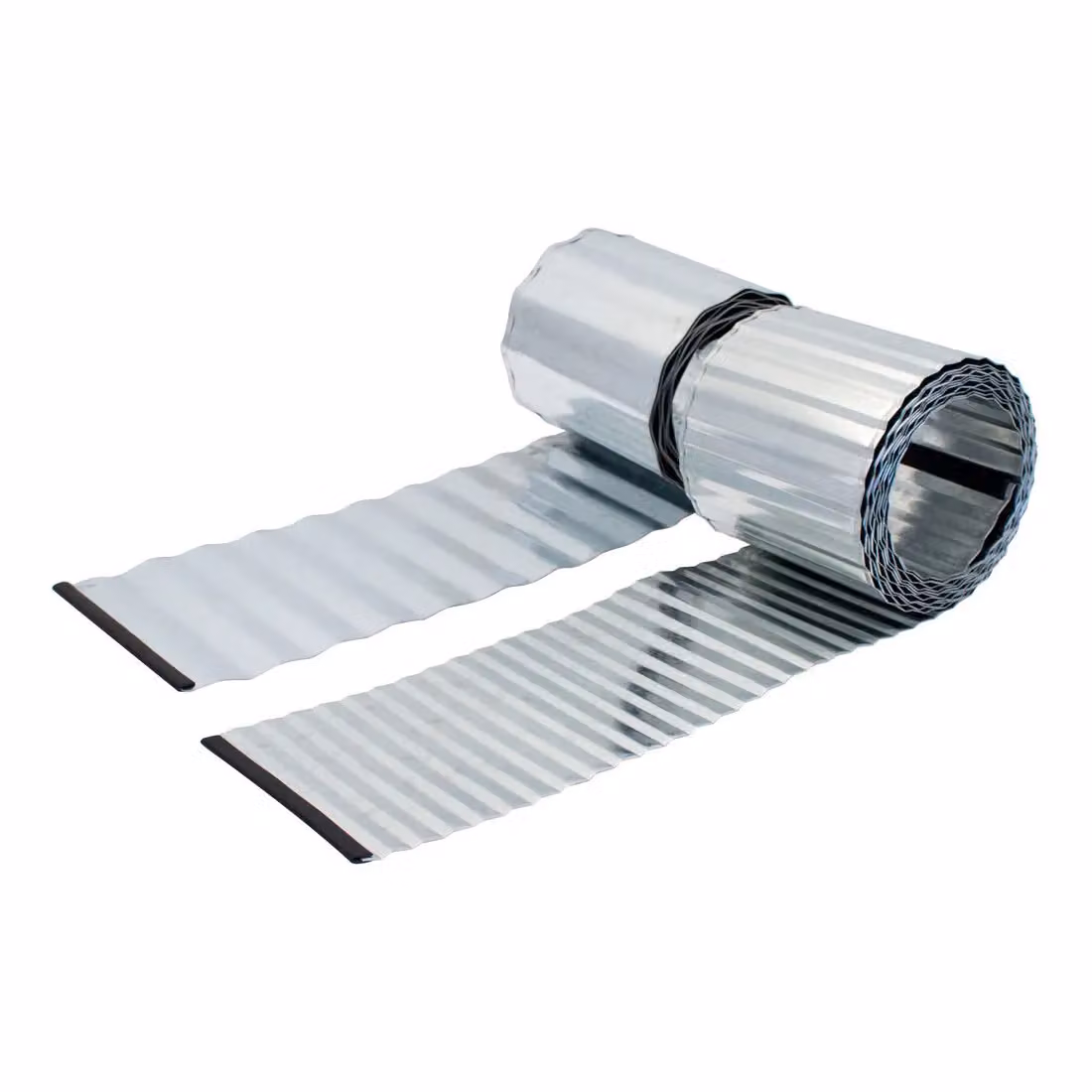 Primrose Galvanised Steel Corrugated Garden Lawn Edging Roll in Silver, Pack of 2 – 2