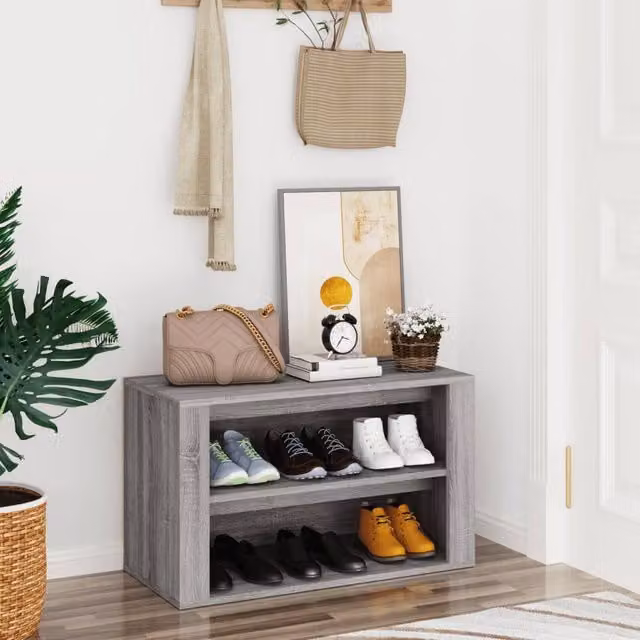 Berkfield Home Grey Sonoma Shoe Rack, W/D/H: 75 x 35 x 45 cm