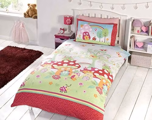Rapport Home Magic Garden Floral Duvet Cover and 2 Pillowcases Set, Pink, White and Multicolour, W: 140 cm, L: 200 cm