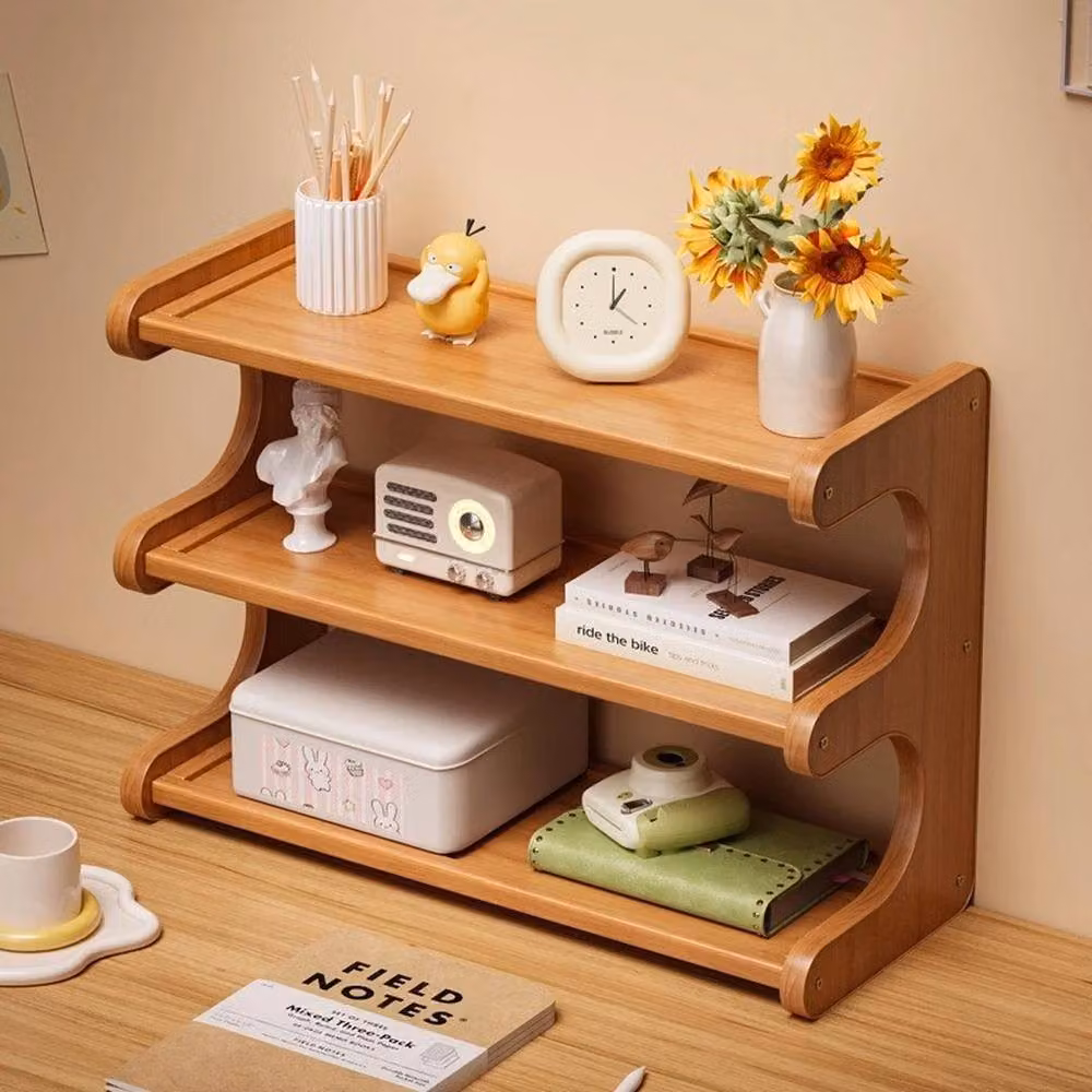 FLAVORA 3 Tier Tabletop Coffee Mug Storage Display Rack in Brown – 3