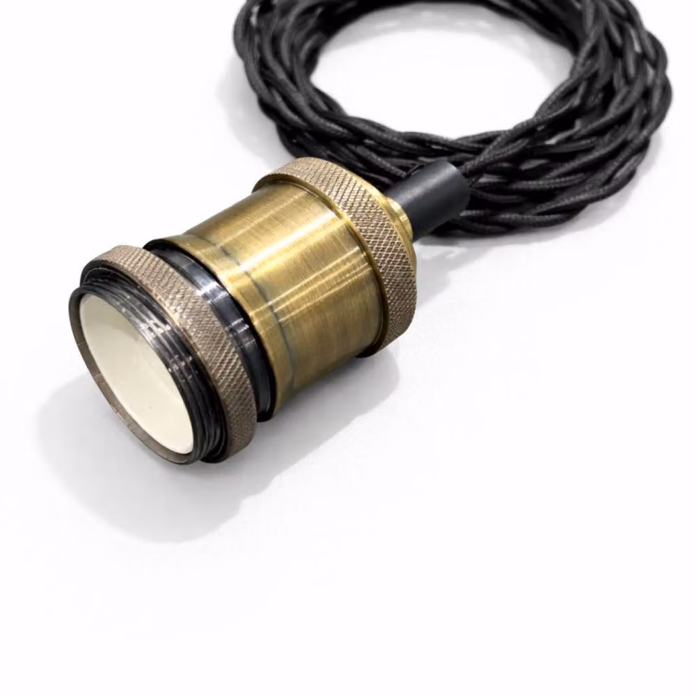 CGC Lighting Lacey Twisted Adjustable Ceiling Cable Pendant Rose in Gold/Brass, 1.5 m – 2