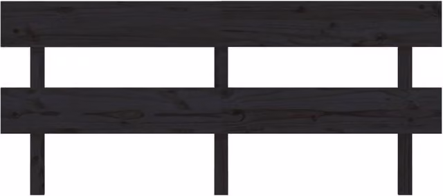 Berkfield Home Beautiful Bed Headboard in Black Solid Pine Wood, W: 184 cm, D: 3 cm, H: 81 cm