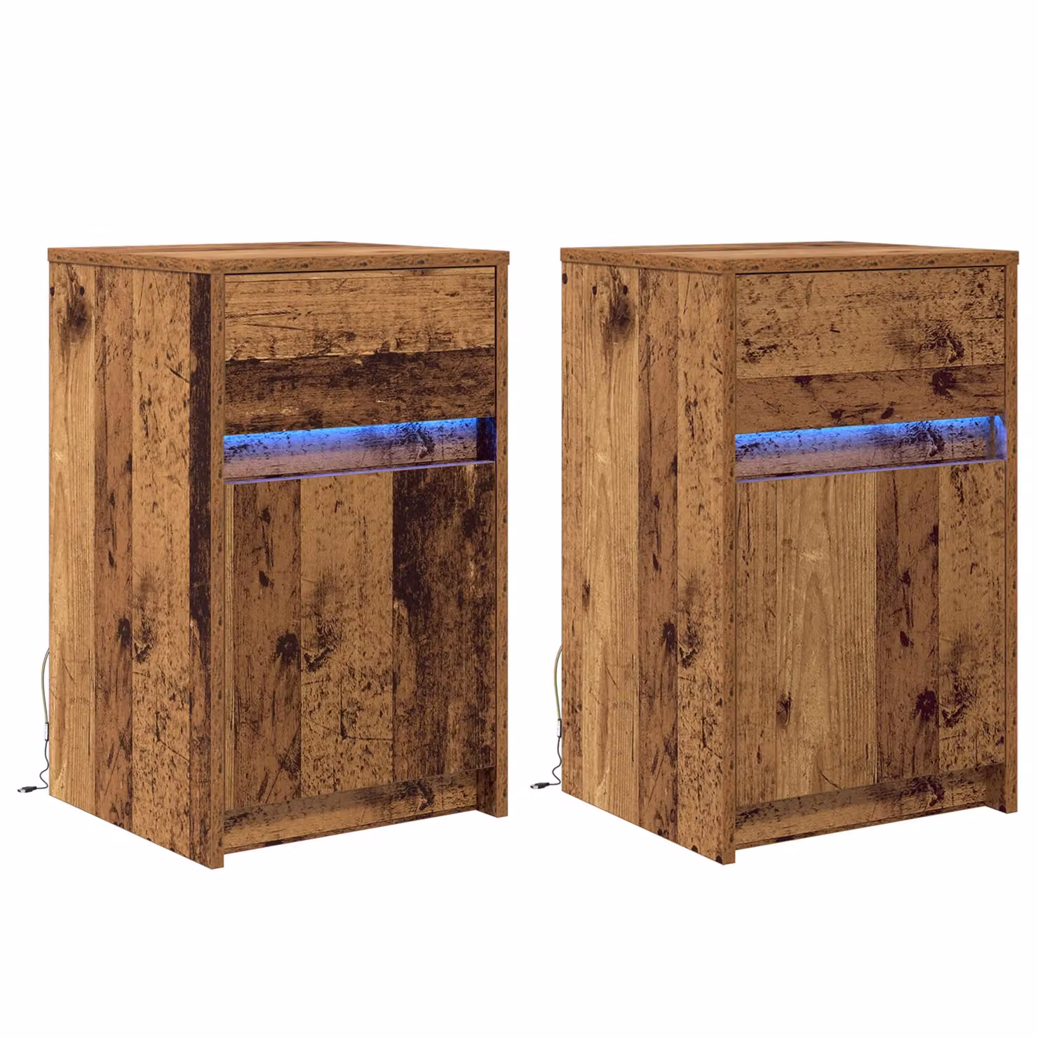 Berkfield Home Set of 2 Modern Bedside Cabinets in Brown, W/D/H: 38 x 34 x 61 cm – 2