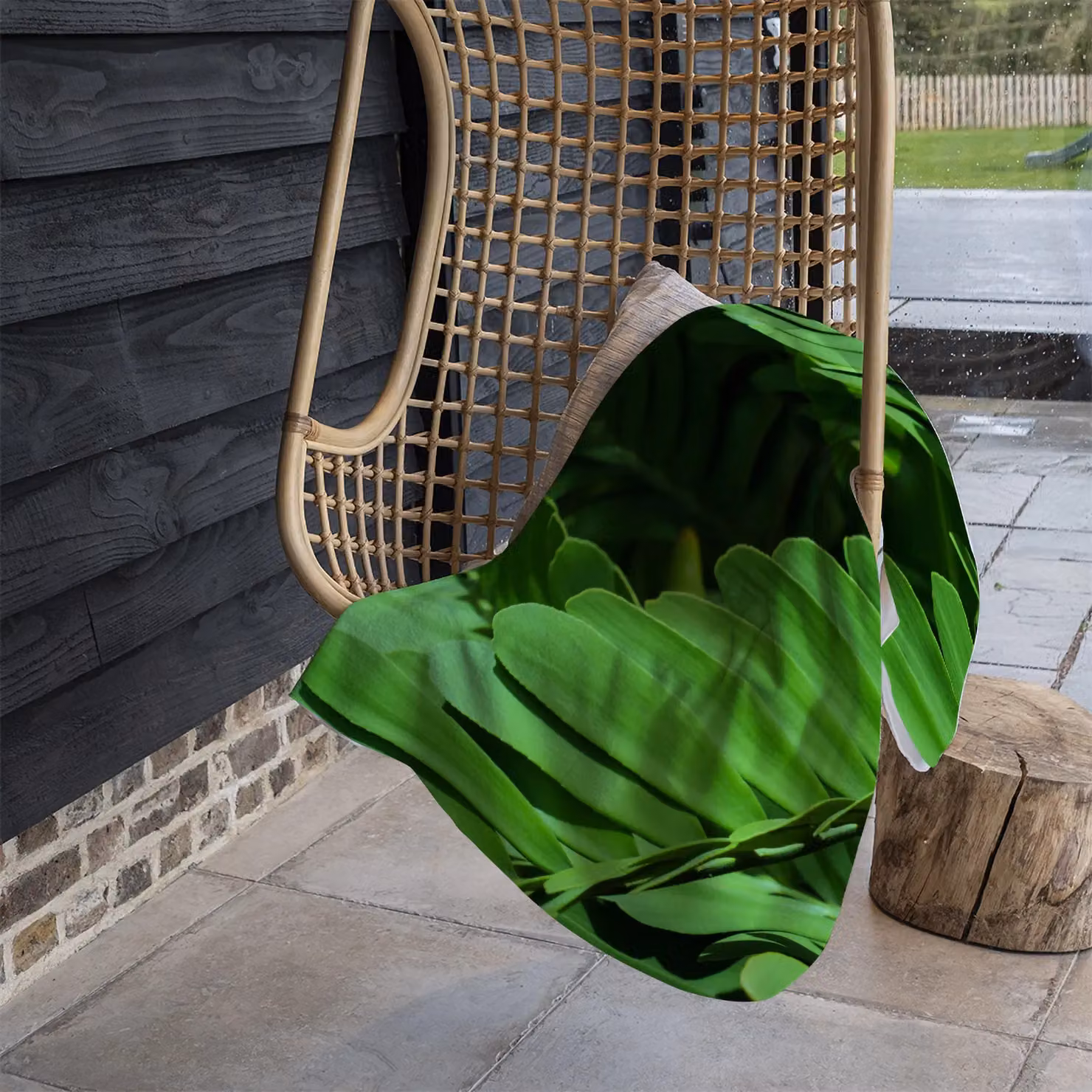 Benjamin Tate Design Floral Fleece Blanket in Green, W/D/H: 120 x 150 cm – 3