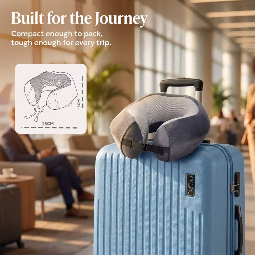 Lugg Memory Foam Travel Pillow with Storage Bag in Grey – 4