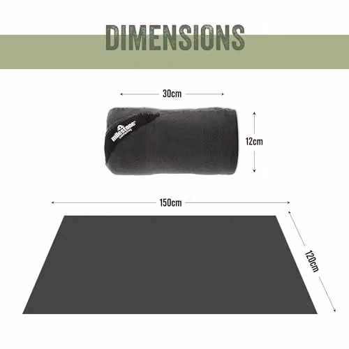 Milestone Camping Thermal Polar Fleece Blanket in Charcoal Grey, W: 150 cm x D: 120 cm – 6