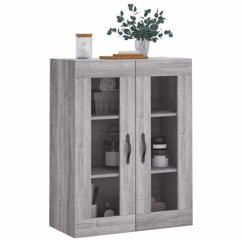 Berkfield Home Wall Mounted Cabinet in Grey Sonoma, W: 69.5 cm, D: 34 cm, H: 90 cm – 4