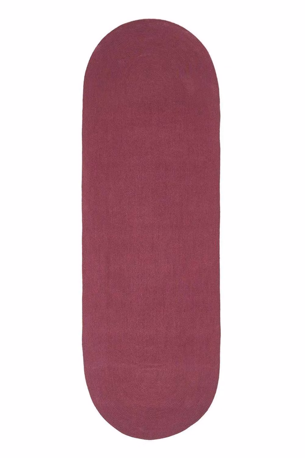 Homescapes Handmade Braided Oval Cotton Hallway and Living Room Rug, Purple, W: 66 cm, L: 200 cm – 2