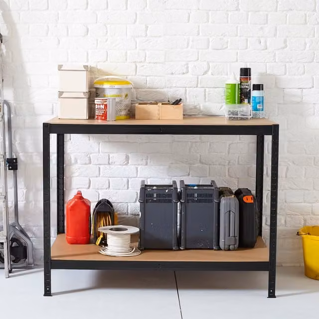 Neo Metal Garage Workbench in Black