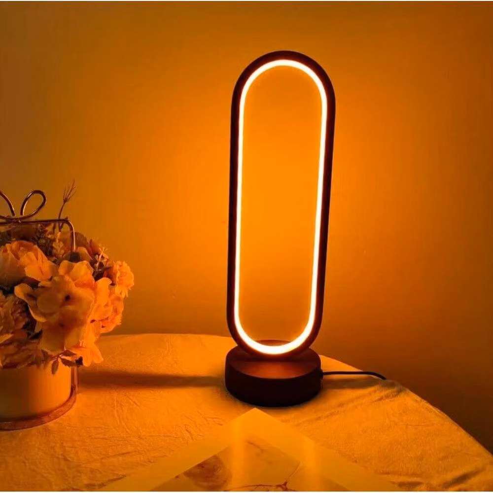 Kelvenix Black Dimmable LED Ring Tabletop Lamp with Three-Colour Dimming and Touch Control – 3