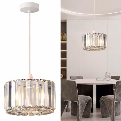 Harper Living Modern Chrome Easy Fit Cylinder Pendant Shade, Diameter: 23 cm – 3