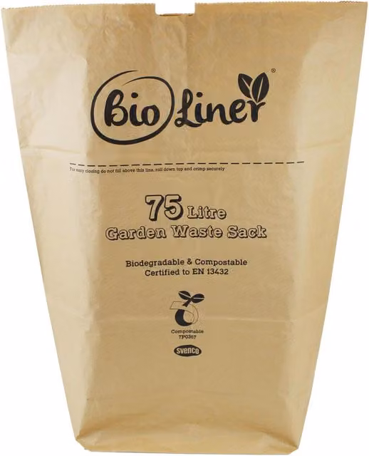All-Green Brown Compostable Kerbside Caddy Liners, 75L, 50 Bags