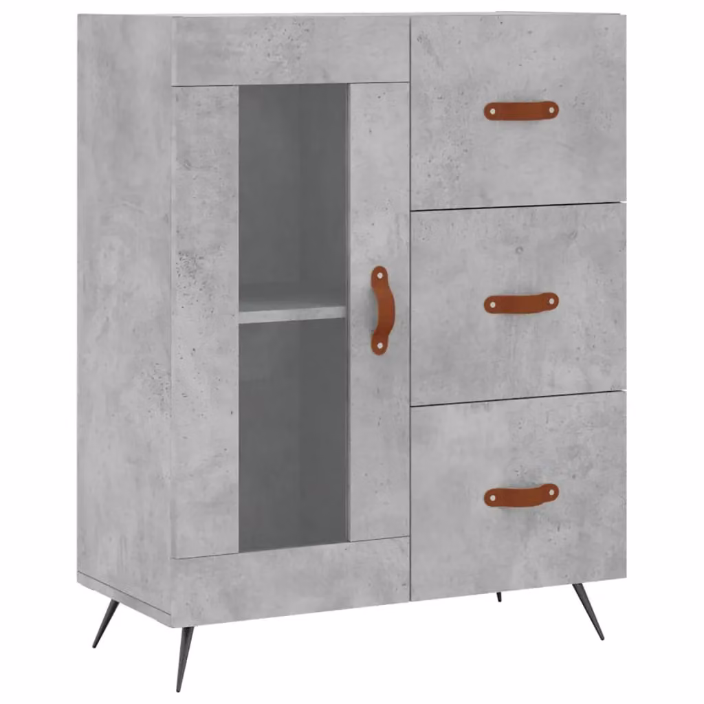 Berkfield Home Sideboard in Concrete Grey, W/D/H: 69.5 x 34 x 90 cm – 2
