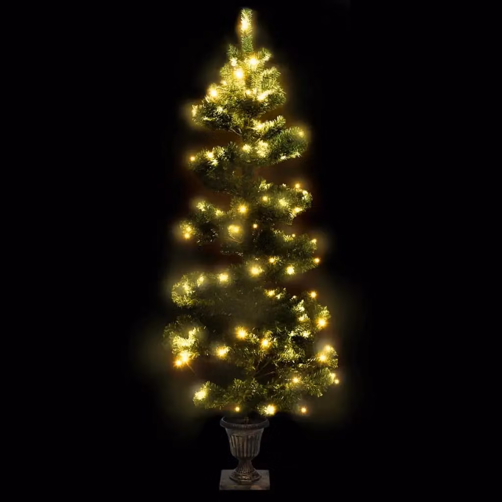 Berkfield Home Swirl Pre-lit Tabletop Christmas Tree in Green, Height: 120 cm – 3