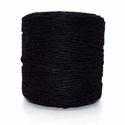 SolaDirect Premium Black Macrame Cord, 100 m of 5 mm Thick Natural Cotton Thread Yarn for DIY Crafts and Home Decoration