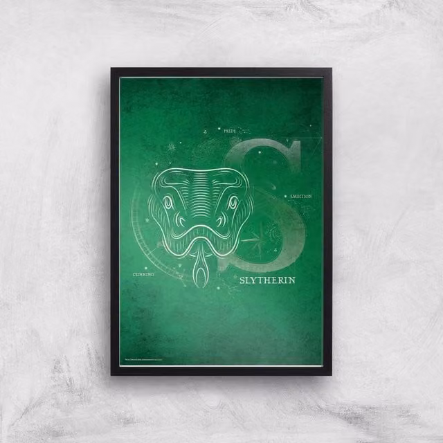 Harry Potter Slytherin Multicolour Green Typography Graphic Paper Poster