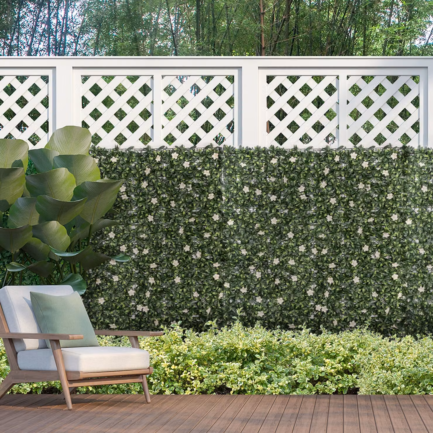 Outsunny 12-Piece Artificial Boxwood Wall Panels, Green Faux Hedge Privacy Fence Screen for Garden and Wall Mounting – 2