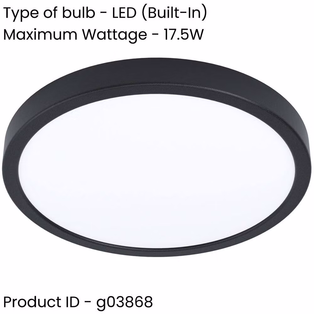 Loops 2 Pack Black Round LED Ceiling Lights for Modern Indoor Use – 2