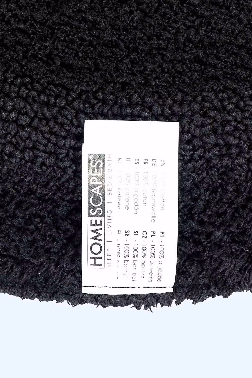 Homescapes Luxury Semi Circle Cotton Bath Mat, Black, W: 80 cm, D: 50 cm – 3